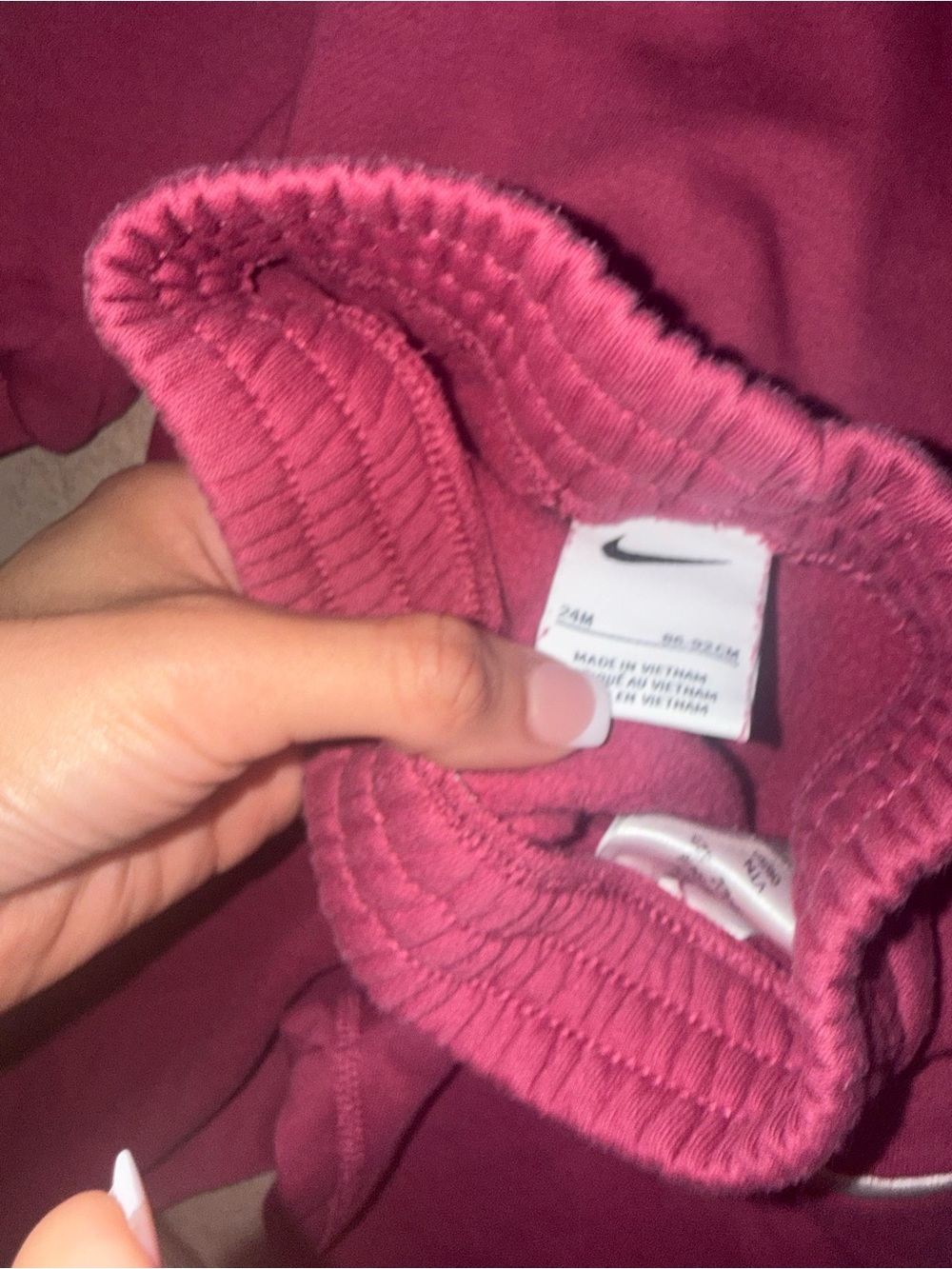 Nike Toddler 2-Piece Fleece Sweat Set Burgundy | 24M - Picture 2 of 3